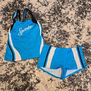 Speedo Girls' Two-Piece Tankini Swimsuit Set | Size 14 | Blue